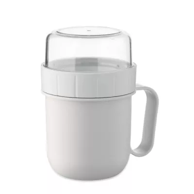Kubek śniadaniowy z pojemnikiem 450 ml CUP ON GO - Bialy (MO2679-06)