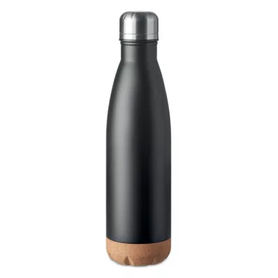 Butelka termiczna z korkową podstawą 500 ml ASPEN CORK - Czarny (MO6313-03)