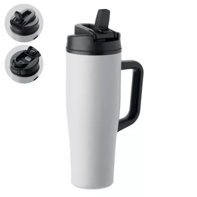 Kubek termiczny ze stali z recyklingu 900 ml ATLANTA - Bialy (MO3213-06)