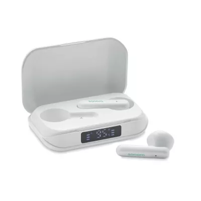 Słuchawki douszne TWS Bluetooth 5.3 z LCD QUAVER - Bialy (MO6946-06)