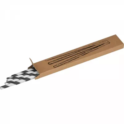 Słomki do napojów tekturowe 10 szt. LINA - czarny (8119103)