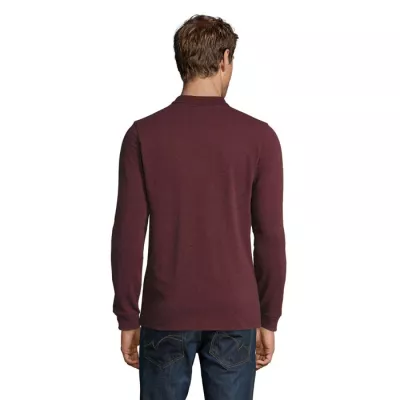 Polo męskie 180 g/m² Sol's PERFECT LSL MEN - Melanż Czerwonobrunatny (S02087-HX)