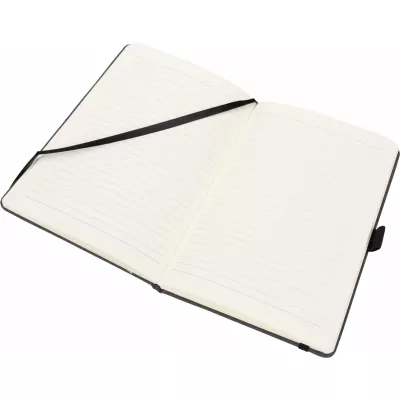 Notatnik A5 w linie ze skóry z recyklingu TRACY - czarny (2274603)