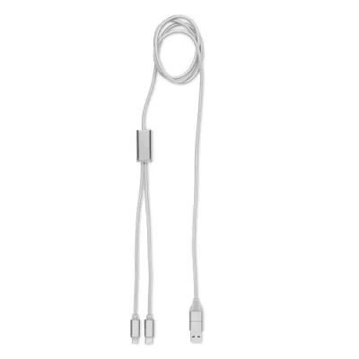 Kabel do ładowania aluminiowy 2w1 120 cm CABLONG - Srebrny (MO2081-14)