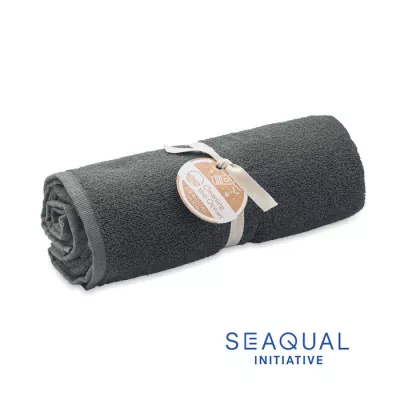 Ręcznik żakardowy SEAQUAL® 100x170 cm 500 g/m² WATER - Szary (MO2060-07)