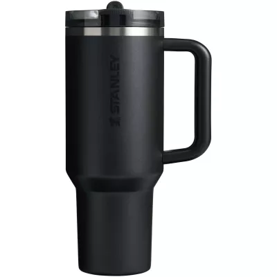 Stanley Quencher® ProTour 1180 ml termoizolowany kubek ze słomką, wykonany z recyklingowanej stali nierdzewnej  - Czarny (10097990)
