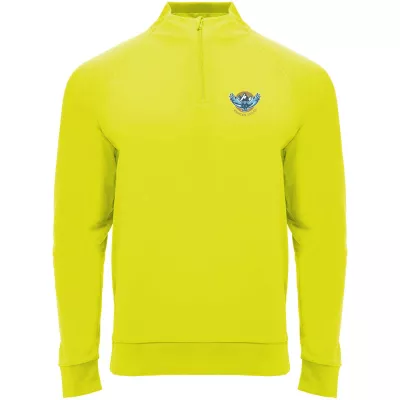 Epiro bluza unisex z długim rękawem i zamkiem błyskawicznym 1/4 200 g/m² - Fluor Yellow (R1115-FLYELLOW)