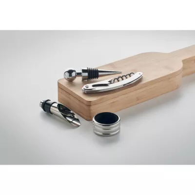 Zestaw do wina w bambusowym etui VINOVAULT SET - Drewna (MO2381-40)