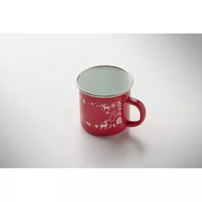 Kubek emaliowany świąteczny 300 ml SEASOMEL - Czerwony (CX1595-05)