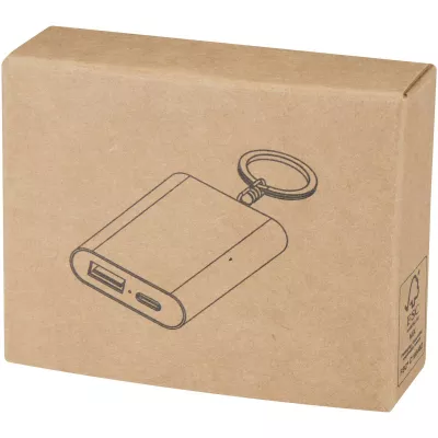 Arcturus powerbank o pojemności 2000 mAh z recyklingowanego aluminium z brelokiem - Srebrny (12451781)