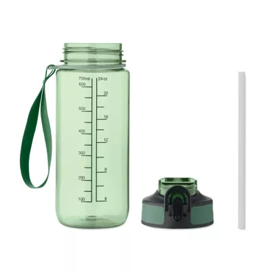 Butelka sportowa motywacyjna z RPET 700 ml ENKEL - Przezroczysty Zielony (MO2792-24)