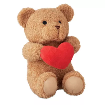 Miś pluszowy z sercem 23 cm SNUGGLE - Czerwony (MO2949-05)