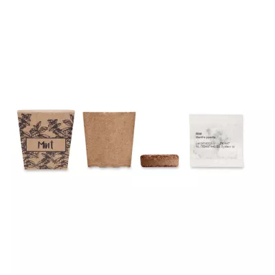 Zestaw do uprawy mięty w doniczce torfowej MINT KIT - Bezowy (MO2410-13)