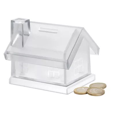 Skarbonka plastikowa w kształcie domu MYBANK - Przezroczysty (MO7242-22)