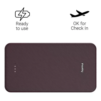 Power bank 20000 mAh Hama Power Pack - burgund (VH024-12)