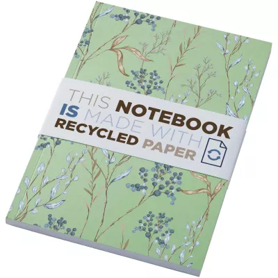 Notatnik A5 Novella Austen z miękkiej okładki z recyklingu, 100 kartek - Zielony (21024861)