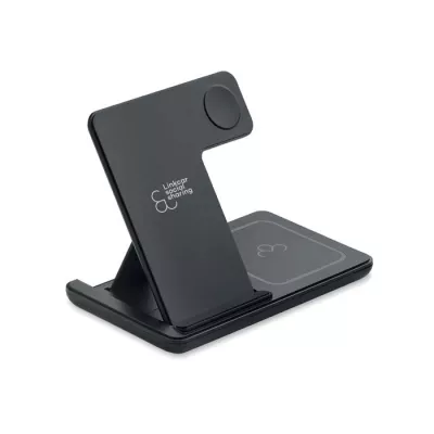 Ładowarka bezprzewodowa 3 w 1 składana 15W DOCK3 - Czarny (MO3172-03)