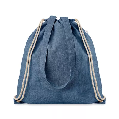 Torba ze sznurkiem z recyklingu 140 g/m² MOIRA DUO - Niebieski (MO9603-37)