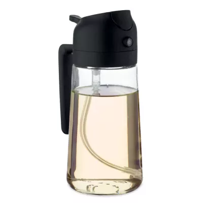 Dozownik i spryskiwacz do oliwy szklany 450 ml DIP - Czarny (MO2849-03)