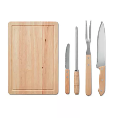 Zestaw do grilla z deską do krojenia w etui GRILLE - Czarny (MO9686-03)
