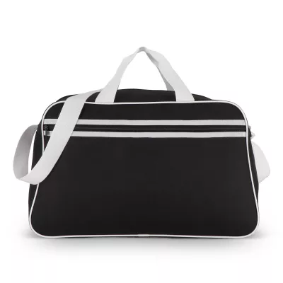 Torba sportowo-podróżna R-PET 600D 48 x 25 x 28 cm 30 l - czarno / biały (LT95366-N0201)