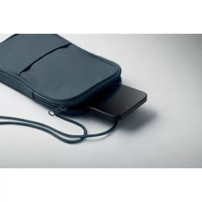 Saszetka podróżna RPET 600D na sznurku KOROVIN POUCH - Niebieski (MO2675-04)