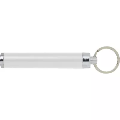 Brelok do kluczy latarka LED z podświetlanym logo - biały (V0601-02)