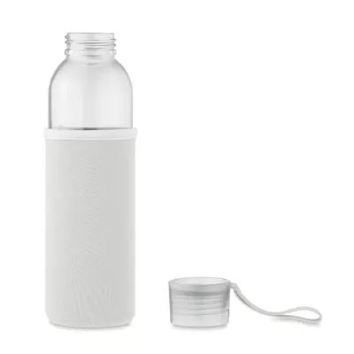 Butelka szklana z recyklingu 500 ml w etui EBOR - Bezowy (MO2089-13)