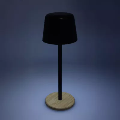 Lampa stołowa Solis z regulacją jasności i podstawą z bambusa - czarny (LT93353-N0002)