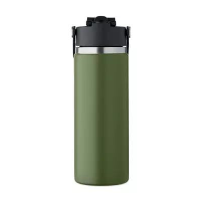 Butelka termiczna ze słomką 500 ml SUMA GRIP - Ciemnozielony (MO2775-60)