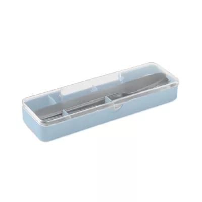 Zestaw sztućców stalowych w etui MESTECK - Baby Blue (MO2677-66)