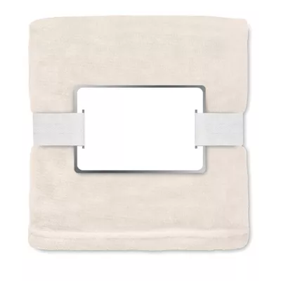 Koc polarowy RPET 120x150 cm 280 g/m² LOGAN - Bezowy (MO6804-13)