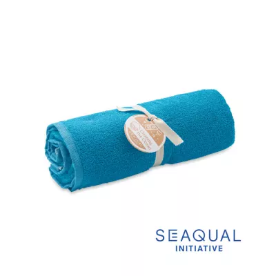 Ręcznik żakardowy SEAQUAL® 70x140 cm 500 g/m² SAND - Turkusowy (MO2059-12)