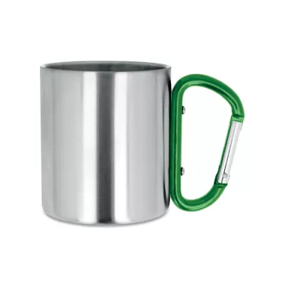 Kubek stalowy dwuścienny z karabinkiem 220 ml TRUMBO - Zielony (MO8313-09)