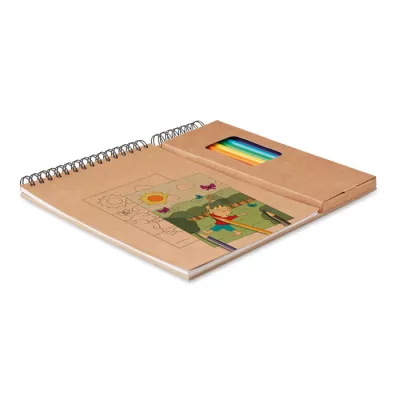 Blok do kolorowania z 8 kredkami COLOPAD - Bezowy (MO8769-13)