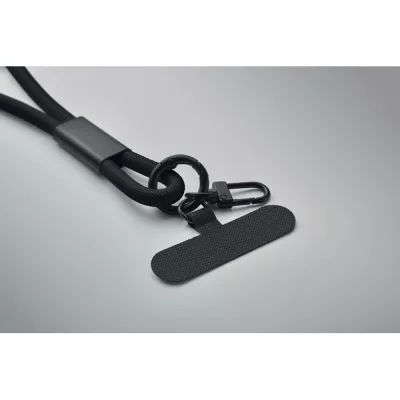 Smycz do telefonu z kablem 60W USB-C COCHARGE - Czarny (MO2618-03)