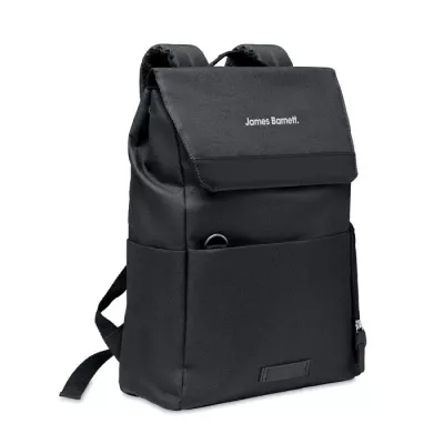 Plecak na laptop 15" z RPET z zatrzaskiem DAEGU LAP - Czarny (MO6464-03)