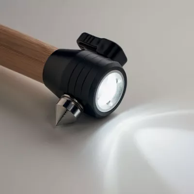 Młotek bezpieczeństwa z latarką i przecinakiem LUSTRE - Drewna (MO6941-40)