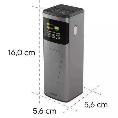 Power bank 24000 mAh Hama High Power 150W - grafitowy (VH029-15)