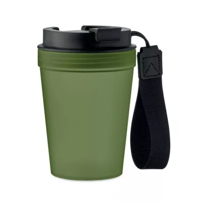 Kubek z PP z paskiem 300 ml ISFORDEN TUMBLER - Ciemnozielony (MO2670-60)