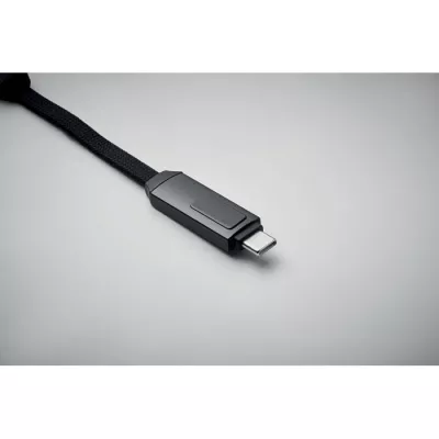 Brelok z kablem USB-C 60W z wyświetlaczem KEYSTO - Czarny (MO2682-03)