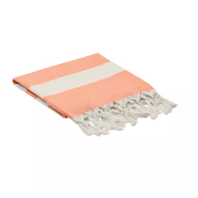 Ręcznik hammam z recyklingu 75x150 cm 140 g/m² AGOURA - Pomaranczowy (MO6554-10)
