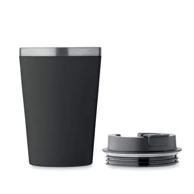 Kubek dwuścienny z powłoką ceramiczną 350 ml BLERM - Czarny (MO2572-03)