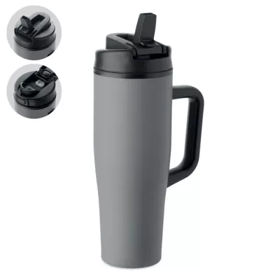 Kubek termiczny ze stali z recyklingu 900 ml ATLANTA - Szary (MO3213-07)