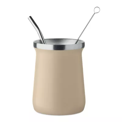 Kubek do yerba mate z bombillą 240 ml MIYERBA - Bezowy (MO2776-13)