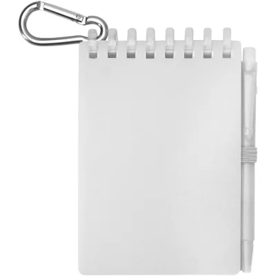 Lig Mini outdoorowy zestaw z notatnikiem w miękkiej okładce z tworzyw sztucznych pochodzących z recyklingu i długopisem (niebieski tusz) - Przezroczysty (10705101)