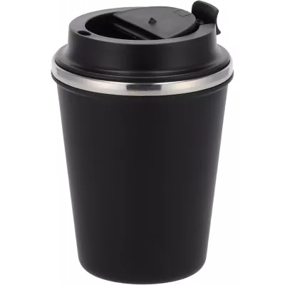 Kubek termiczny 350 ml z powłoką z recyklingu METODY - czarny (8496203)