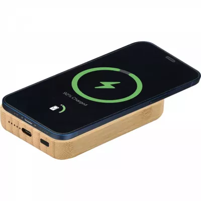 Power bank 5000 mAh z ładowarką indukcyjną Magsafe CONSTANCE - beżowy (3394913)