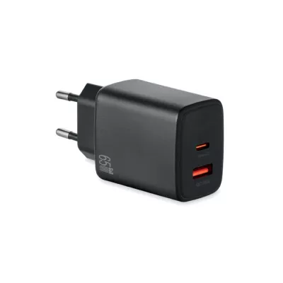 Ładowarka sieciowa GaN 65W USB-C i USB-A EXTEN - Czarny (MO2979-03)