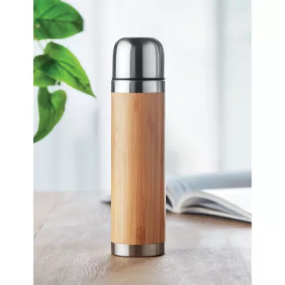 Termos stalowy z bambusową obudową 400 ml CHAN BAMBOO - Drewna (MO9991-40)